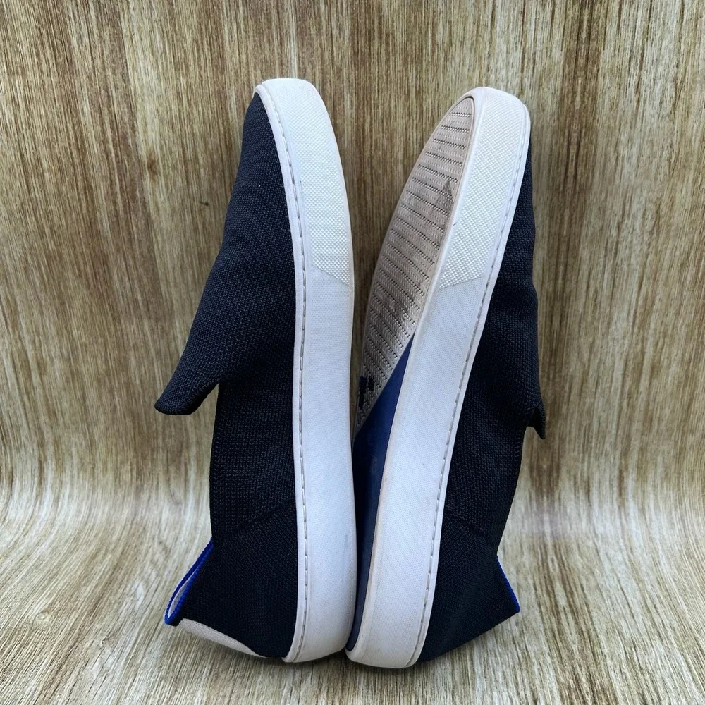 Rothy's The‎ Original Women's Size 9.5 Black Blue Knit Slip On Casual Shoes
